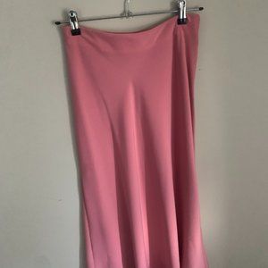 Zara Pink Satin Long Skirt